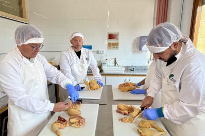 Alumnos que cursan el certificado de carniceria y elaboración de productos cárnicos en el Pallars. - ACN