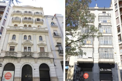 El edificio del número 15 de la calle Blondel que también tiene fachada en la calle Madrid.
