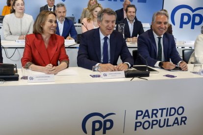 Feijóo ahir, durant la reunió del comitè executiu nacional del PP. - EFE/ J.P. GANDUL