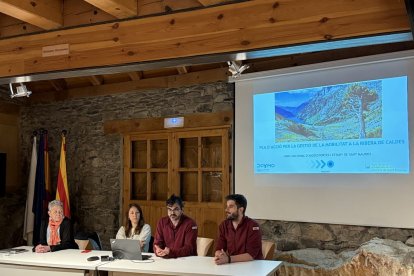 La presentación del nuevo plan de movilidad, ayer en Boí. - ACN