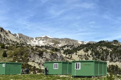 El campament instal·lat per eliminar els peixos invasors. - PARC NATURAL DE L’ALT PIRINEU