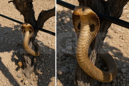 Alerta en Verdú por una fotografía falsa de una cobra