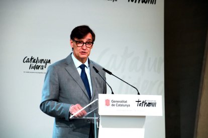 Illa, durant la seua intervenció en una conferència al Vendrell. - MAR ROVIRA/ACN