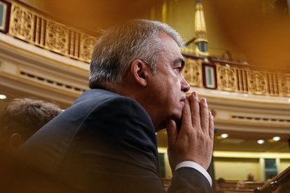 El diputat socialista Santos Cerdán a l’hemicicle del Congrés.