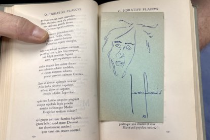 El dibuix de Joan Barceló trobat en un llibre a la UdL