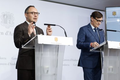 El cap de Govern d’Andorra, Xavier Espot, i el president de la Generalitat, Salvador Illa.
