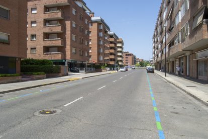 Nueva zona azul de baja rotación, en color verde, en Joc de la Bola.
