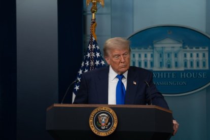 El presidente de Estados Unidos, Donald Trump, en rueda de prensa en la Casa Blanca. - ANDREW LEYDEN / ZUMA PRESS WIRE
