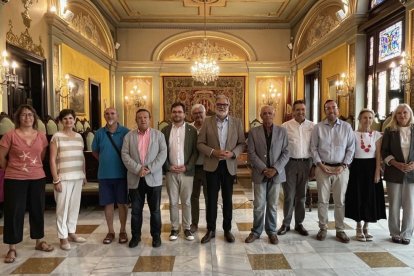 Imagen de la renovación del convenio ayer en la Paeria. - PAERIA
