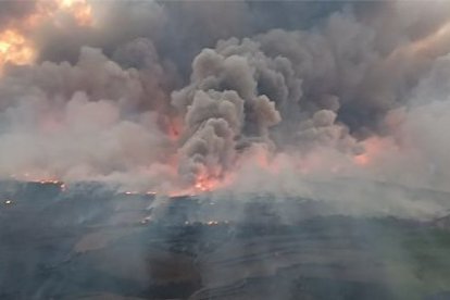 Una vista de l'incendi de Torrefeta i Florejacs.