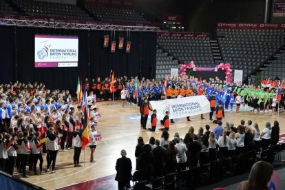 Un moment de la cerimònia inaugural que es va celebrar ahir al Barris Nord. - AMADO FORROLLA