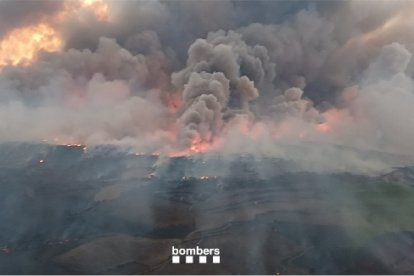Una vista de l'incendi de Torrefeta i Florejacs.