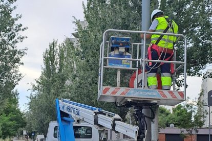 La instalación de uno de los radares.