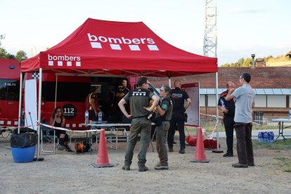 EI centro de coordinación del incendio en el Solsonès. - AMADO FORROLLA