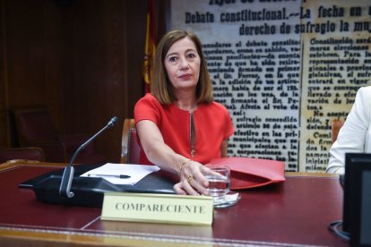 La presidenta del Congrés, Francina Armengol, al Senat durant la comissió pel cas Koldo. - GUSTAVO VALIENTE / EUROPA PRESS