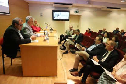 Un momento de la presentación ayer de la memoria en la Cámara de Comercio de Lleida. - MAGDALENA ALTISENT