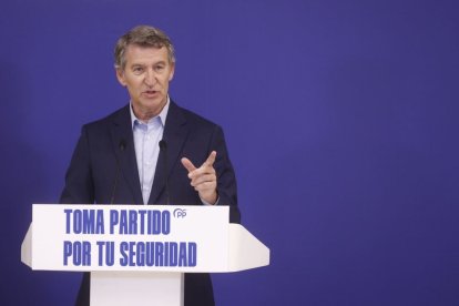 Alberto Núñez Feijóo, durant el congrés del PP. - EFE/QUIQUE GARCÍA