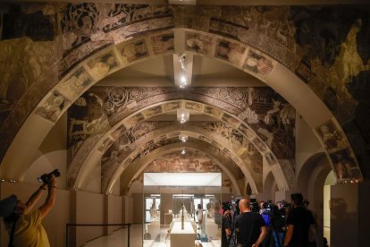Imagen de archivo de las pinturas murales de Sijena en el MNAC. - EUROPA PRESS