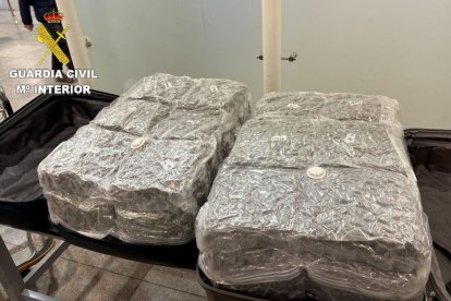 Bolsas de marihuana incautadas a uno de los arrestados. - GUARDIA CIVIL