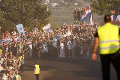 El papa en el acto central del Jubileo de la Juventud, en Roma. - EFE