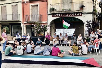 Membres del col·lectiu 1 Hora per Palestina reunits el 31 de juliol. - LAIA PEDRÓS