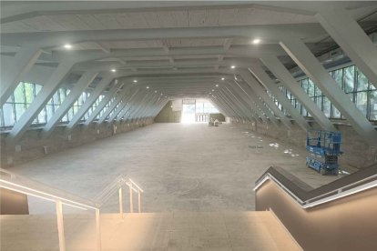 El nuevo aspecto del gran espacio diáfano del sótano del Palau de Vidre. - AJUNTAMENT DE LLEIDA