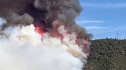 Incendi a Mequinensa vist des de la Granja d'Escarp