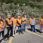 La consellera de Territori, Ester Capella, ha visitat les obres per instal·lar barreres dinàmiques en un talús de la C-14 al seu pas pel terme de Coll de Nargó.