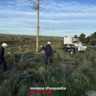 Torre de mitjana tensió que va ser ‘punxada’ a Torrebesses. - MOSSOS D’ESQUADRA