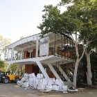 Estat actual de les obres de rehabilitació del Palau de Vidre. - AMADO FORROLLA