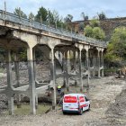 Les obres al pont dels Palillos, al Pallars Jussà.