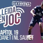 Dos jugadors de l'Atlètic Lleida, avui a La Contra de Lleida en Joc