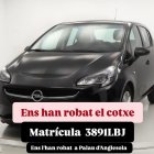 El vehículo robado en el Palau d'Anglesola.