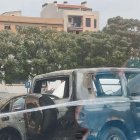 El cotxe incendiat.