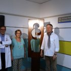 La nova escultura del servei d'oncologia radioteràpica de l'Hospital Arnau de Vilanova de Lleida.