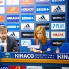 Marc Torres, en foto d’arxiu, al costat de la directora general del club, Marta Pereira. - JORDI ECHEVARRIA