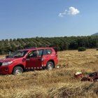 Una de las dotaciones de los Bombers desplazados hasta el lugar del accidente
