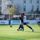 Una acció del partit del Mollerussa aquest diumenge.