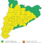 Mapa de perill per neu per a dilluns.