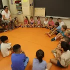 Alumnes el primer dia de classe d’aquest curs en un col·legi de la ciutat de Lleida. - AMADO FORROLLA