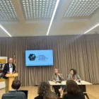 Eduard Cristóbal, degà de Dret, va presentar la Càtedra de Turisme davant de Talarn i Balsells. - H.C.