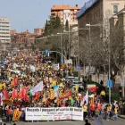 Imatge de la manifestació per la vaga de docents dimecres passat a Lleida.