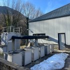 Panoràmica general dels filtres de la planta pilot a la depuradora de la vall de Boí.