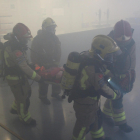 El ejercicio ha consistido en un incendio en una cocina del restaurante de los pabellones feriales, con la evacuación de todo el recinto