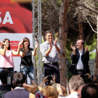 L’alcaldessa de Gavà, Raquel Sánchez, Núria Parlon, Pedro Sánchez i Miquel Iceta, a la Festa de la Rosa del PSC aquest setembre passat.