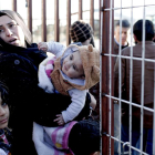 Refugiados sirios en la frontera con Turquía.