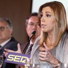La presidenta de la Junta de Andalucía y secretaria general del PSOE-A, Susana Díaz, ayer en Sevilla.