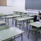 Una aula buida durant la vaga del passat 26 d’octubre.
