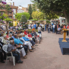 Carme Forcadell, a l’entrega del Premi Estel 2016, celebrada ahir a la plaça Ramon Folch de Bellpuig.