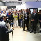 Jaume Masana s’adreça als assistents durant la inauguració de la nova seu.